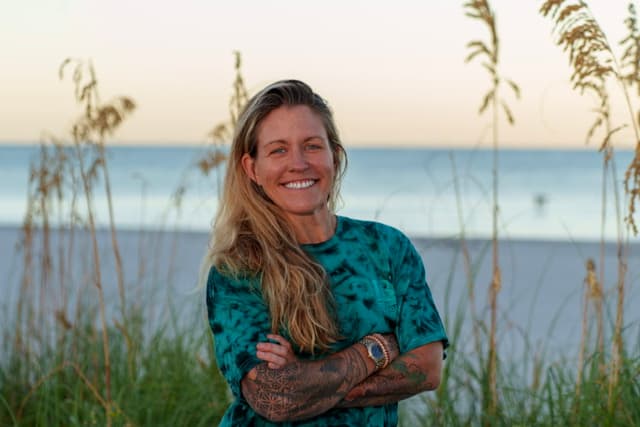 Coach Mel on Indian Rocks Beach at sunset